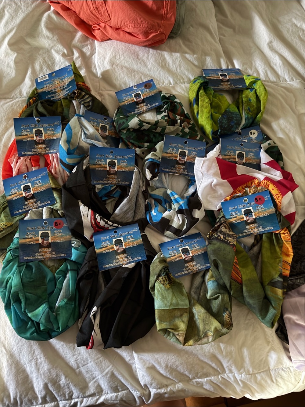Assorted Multicolor Neck Gaiters - 15 pcs NWT